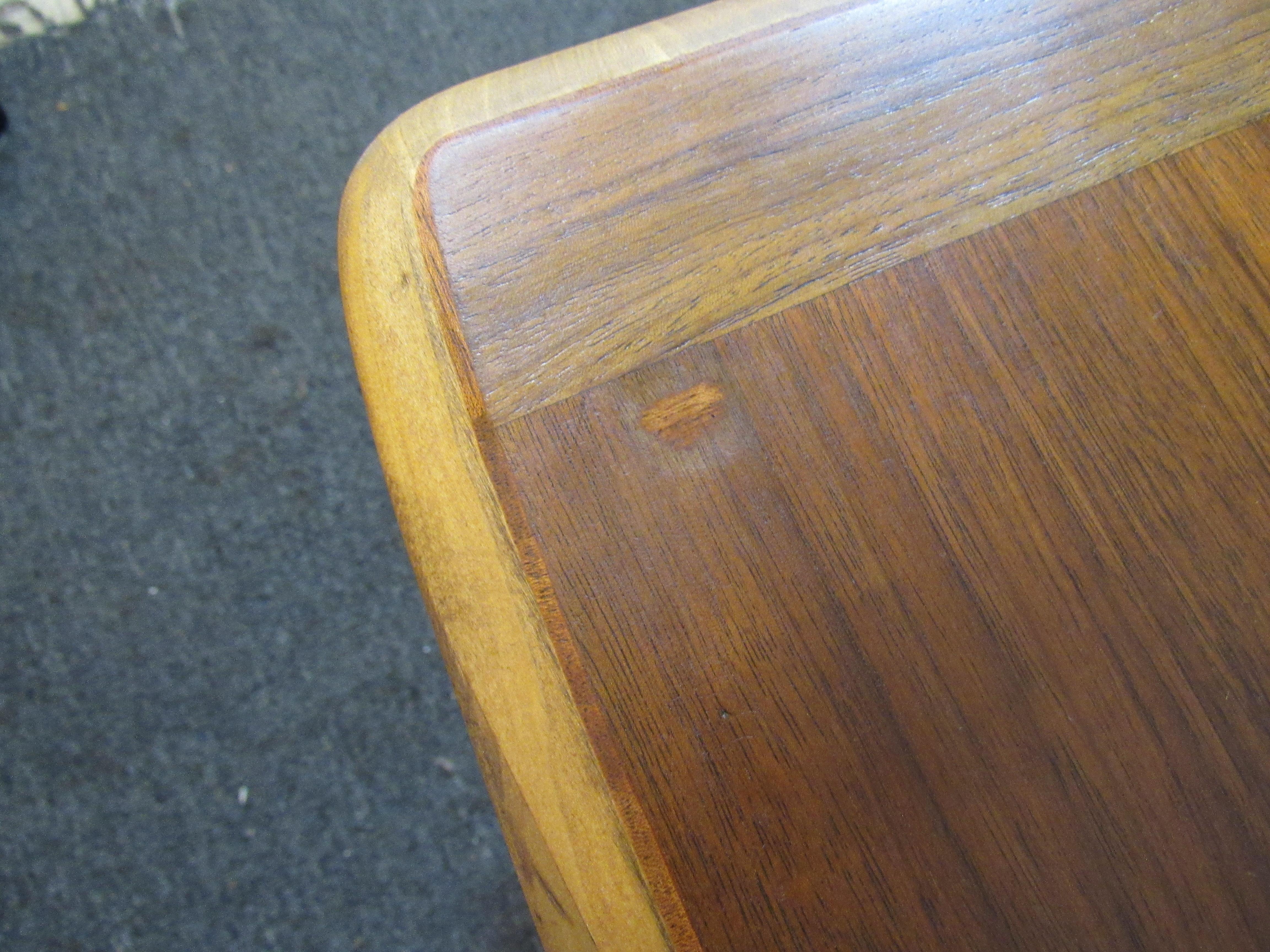 Vintage Walnut Step Tables by Bassett Furniture For Sale 1