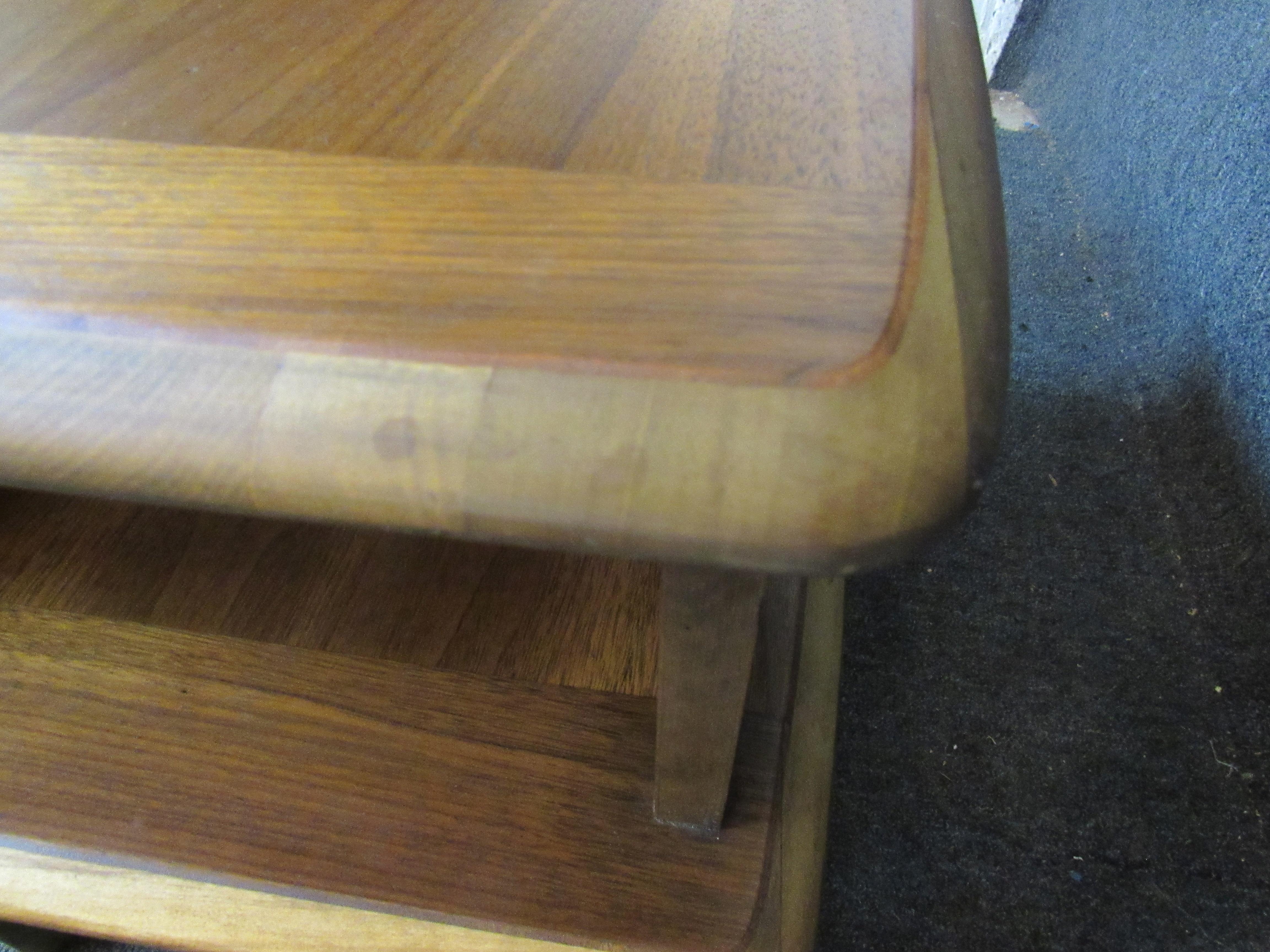 Vintage Walnut Step Tables by Bassett Furniture For Sale 3
