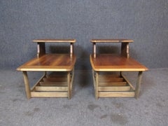 Vintage Walnut Step Tables by Bassett Furniture