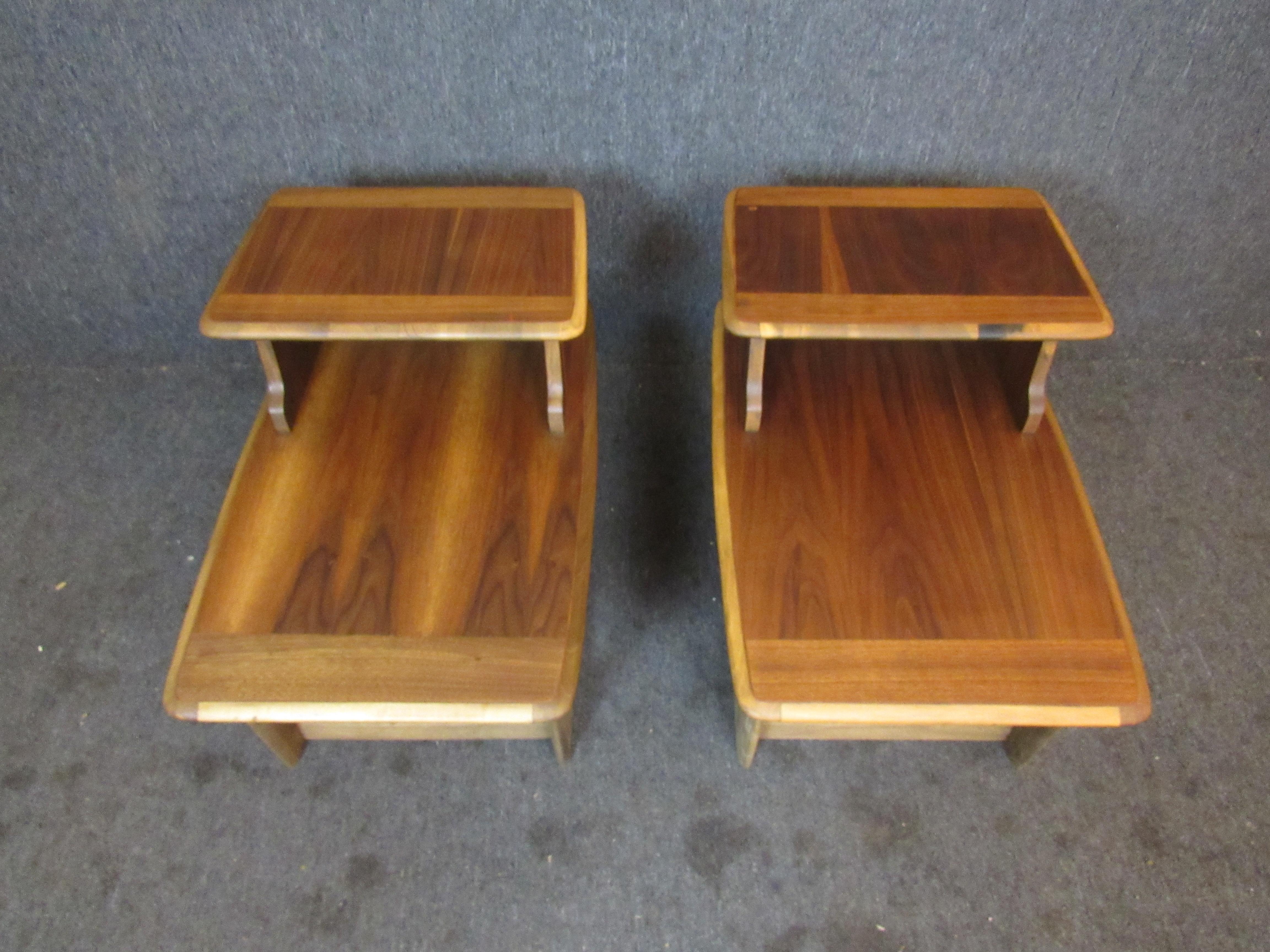 Step-Tische aus Nussbaumholz von Bassett Furniture (Geschnitzt) im Angebot