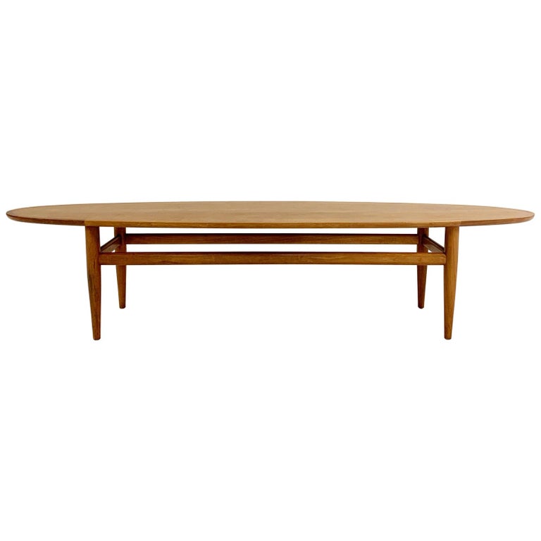 Vintage Walnut Surfboard Table For Sale At 1stdibs