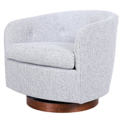 vintage thayer coggin chairs Vintage Walnut Swivel Lounge Chair by Milo Baughman for Thayer Coggin