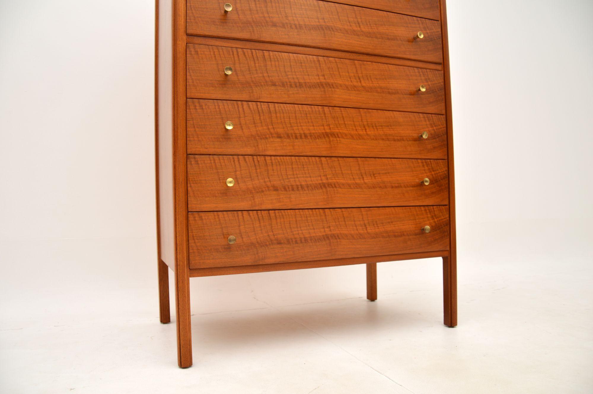 Vintage Walnut Tallboy Chest of Drawers For Sale 4