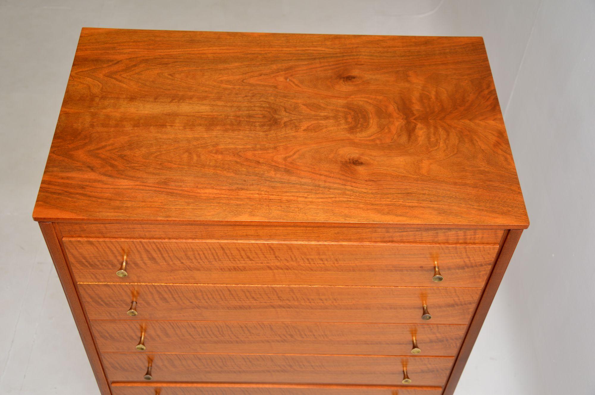 Mid-20th Century Vintage Walnut Tallboy Chest of Drawers For Sale