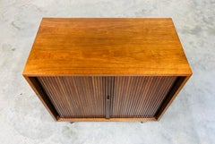 Vintage Walnut Tambour Low Cabinet By Greta Grossman For Glenn Of California