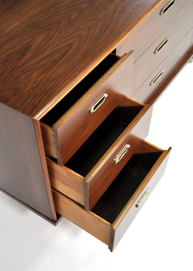 Vintage Walnut Triple Dresser by BP John, c. 1962 at 1stDibs | bp