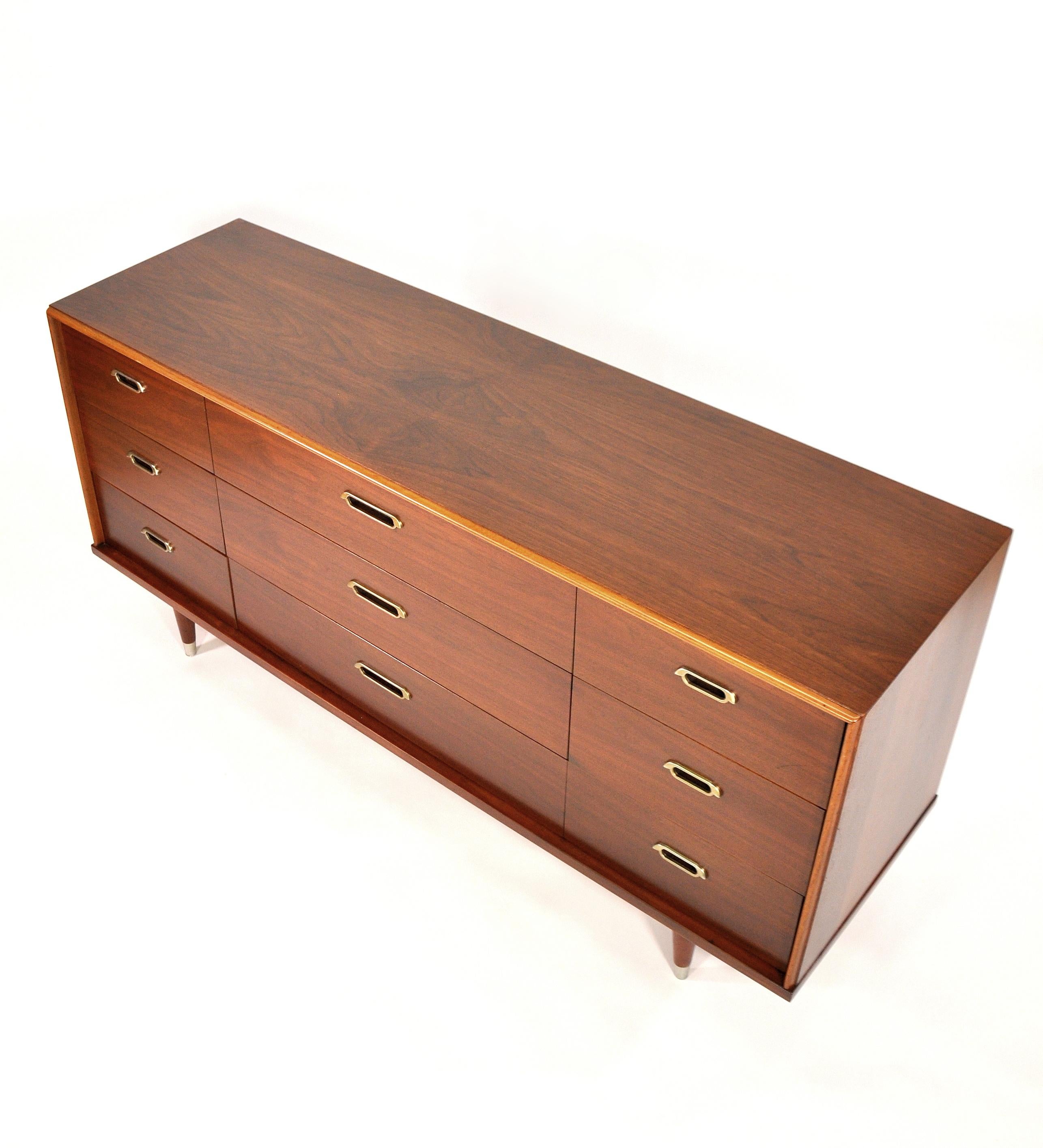 Vintage Walnut Triple Dresser by BP John, c. 1962 4