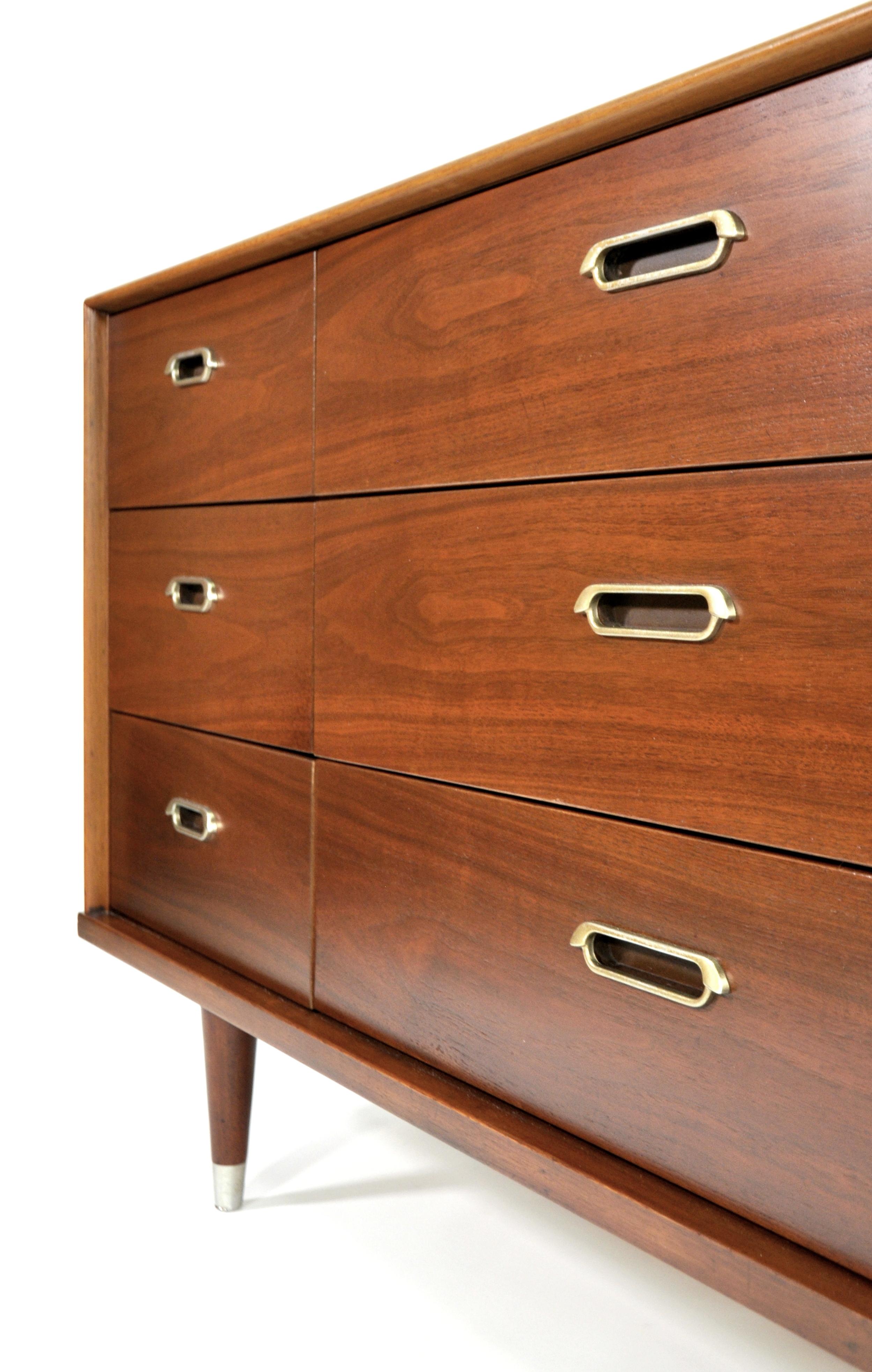 Vintage Walnut Triple Dresser by BP John, c. 1962 6