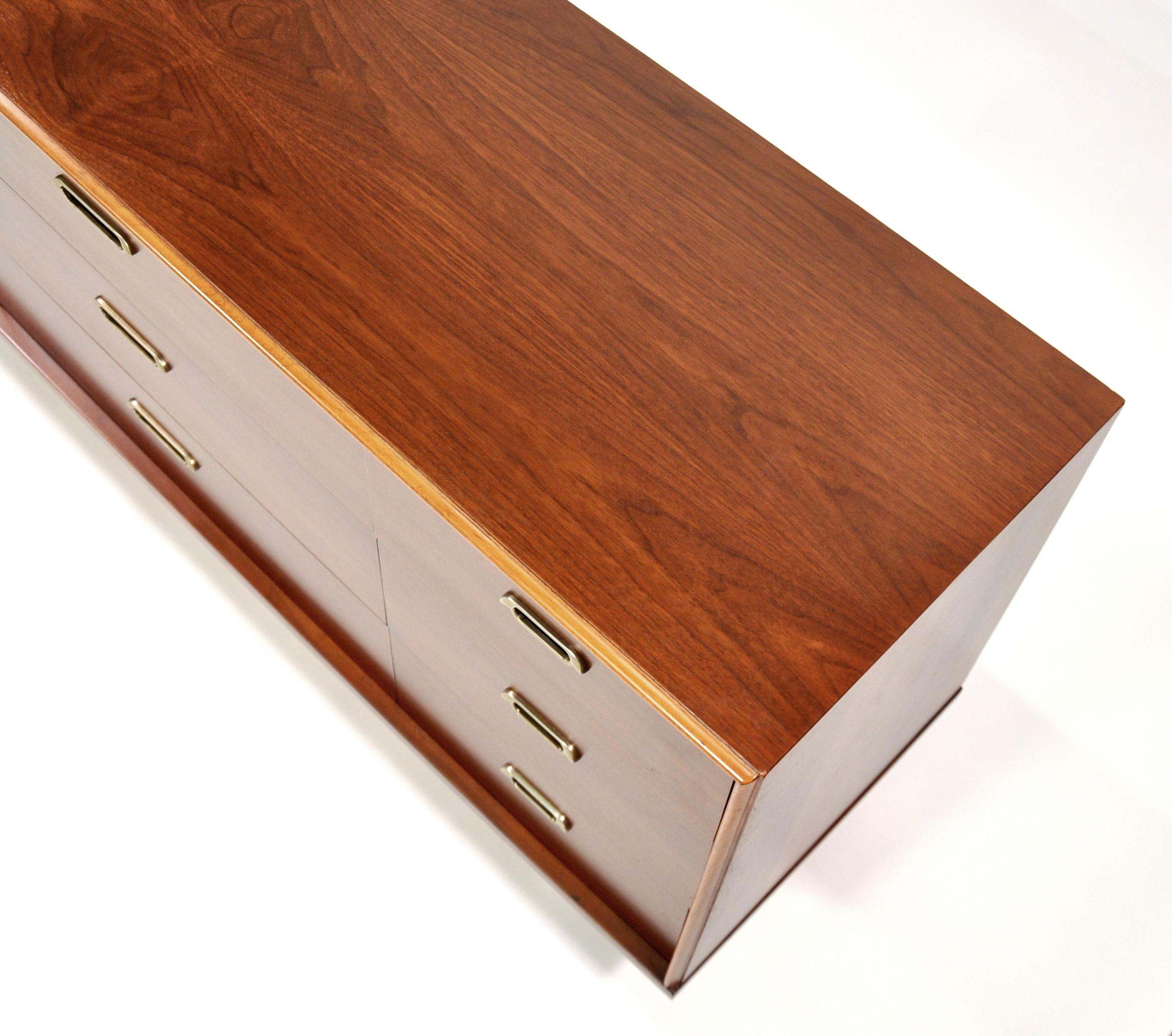 Vintage Walnut Triple Dresser by BP John, c. 1962 8