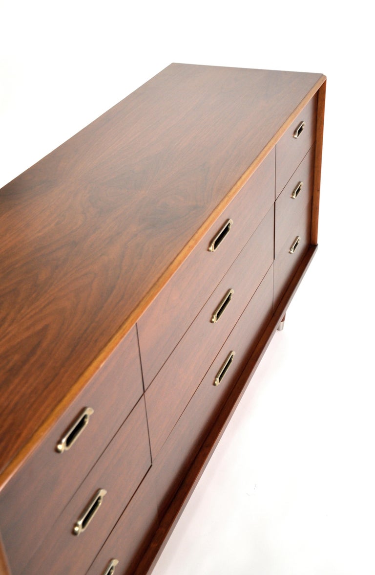 Vintage Walnut Triple Dresser by BP John, c. 1962 at 1stDibs | bp