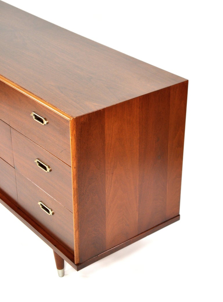 Vintage Walnut Triple Dresser by BP John, c. 1962 at 1stDibs | bp