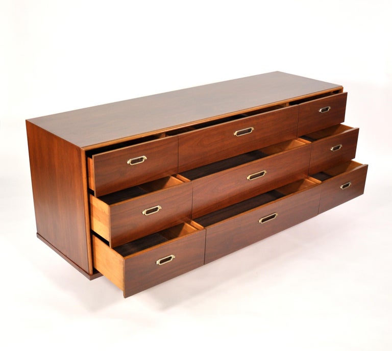 Vintage Walnut Triple Dresser by BP John, c. 1962 at 1stDibs | bp