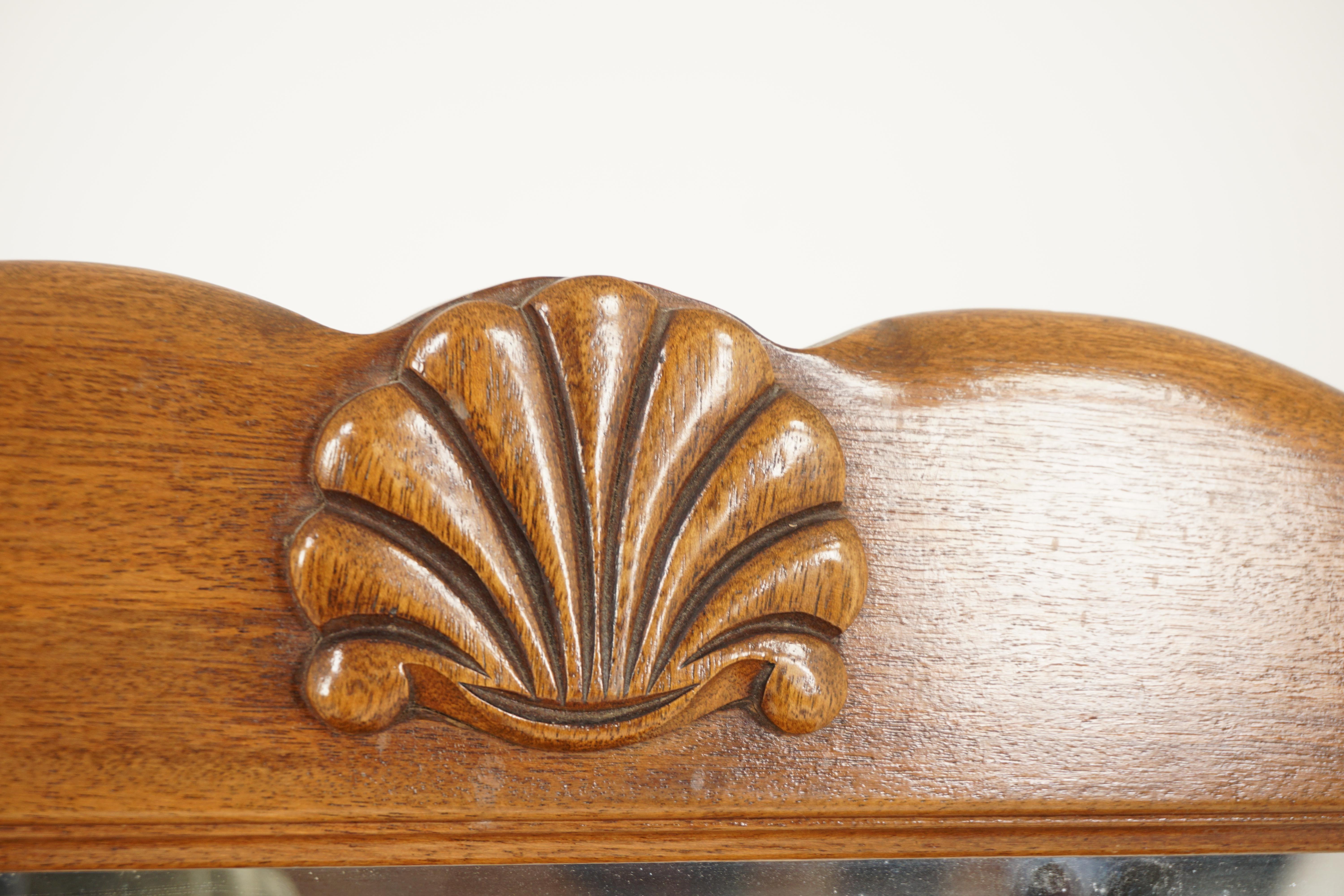 Vintage Walnut Vanity, Dresser with Mirror, Canada 1930, H937 In Good Condition In Vancouver, BC