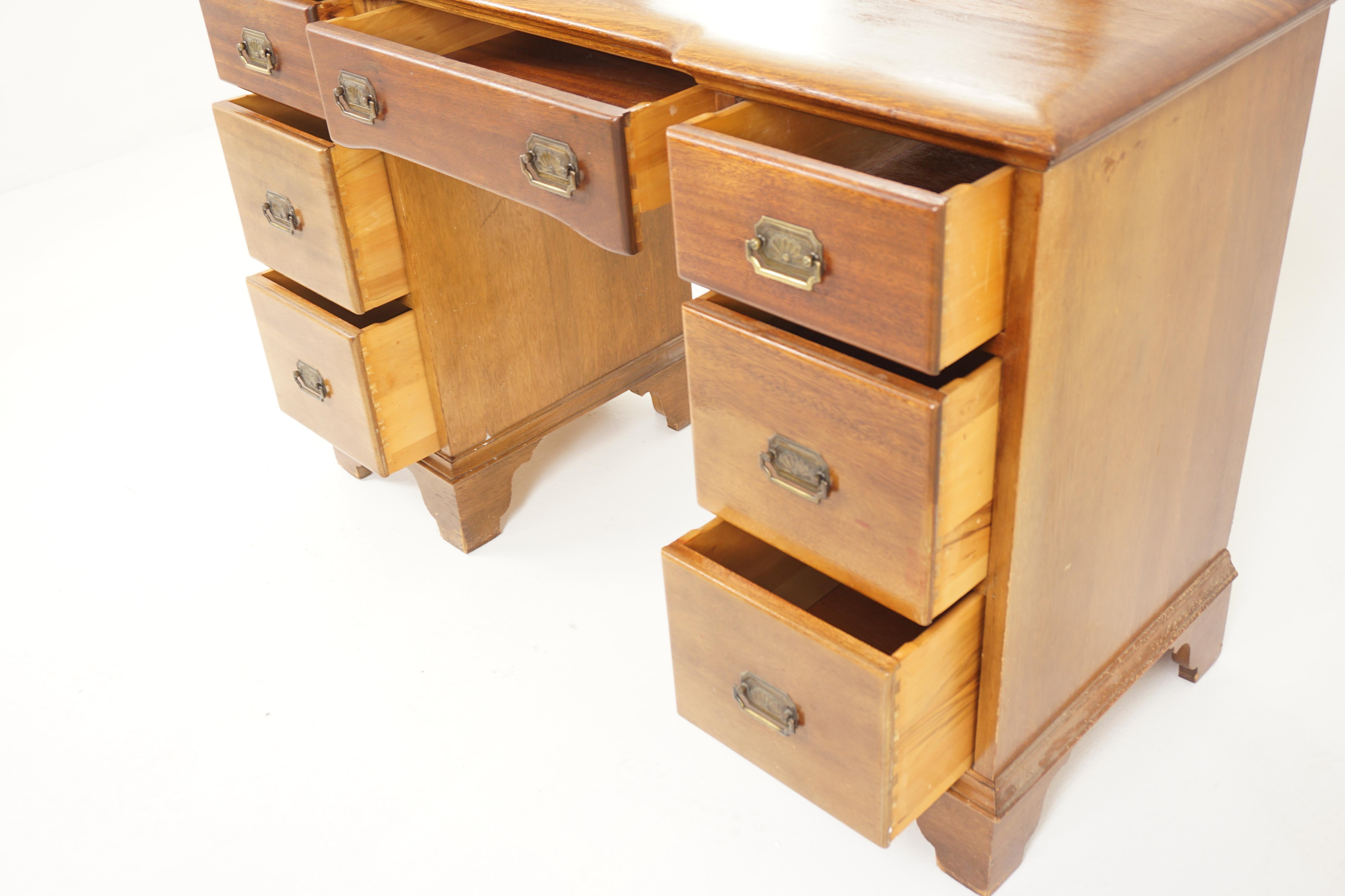 Vintage Walnut Vanity, Dresser with Mirror, Canada 1930, H937 2