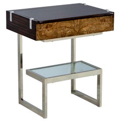 Vintage Walnut Vanity End Table