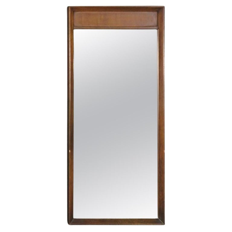 Vintage Walnut Wall Mirror by American of Martinsville For Sale at 1stDibs