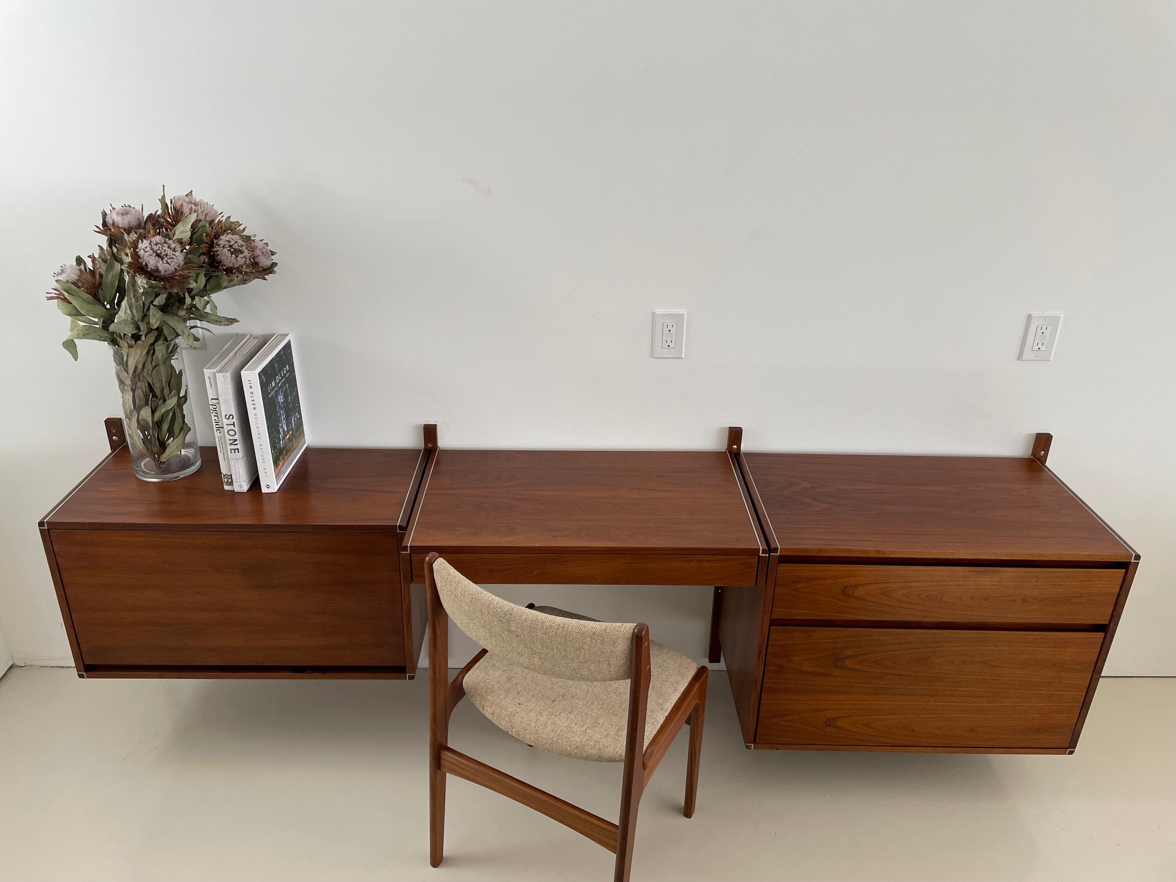 Vintage Walnut Wall Unit & Executive Desk by Gerald McCabe for Barzilay 3