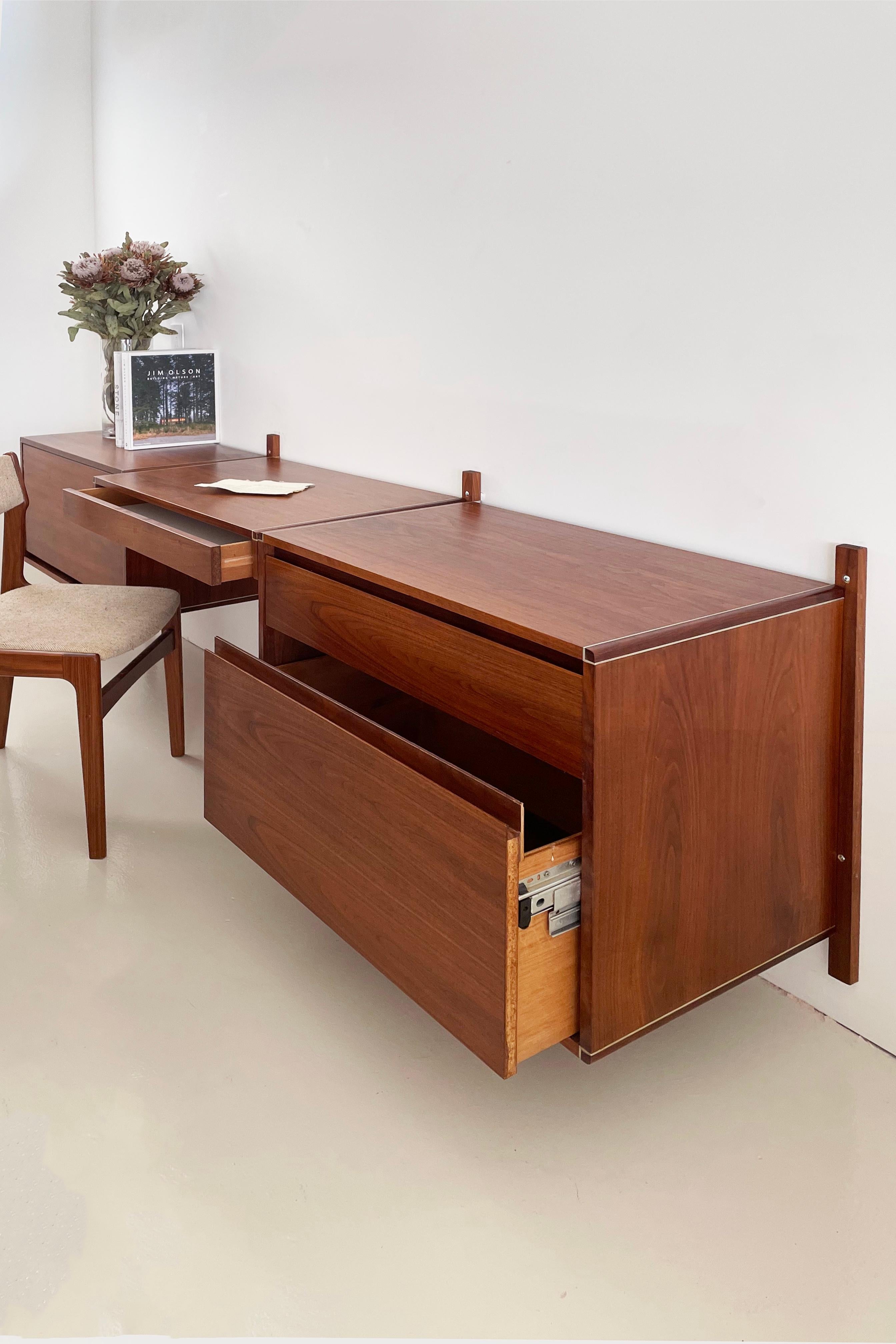 Vintage Walnut Wall Unit & Executive Desk by Gerald McCabe for Barzilay In Excellent Condition In Denver, CO