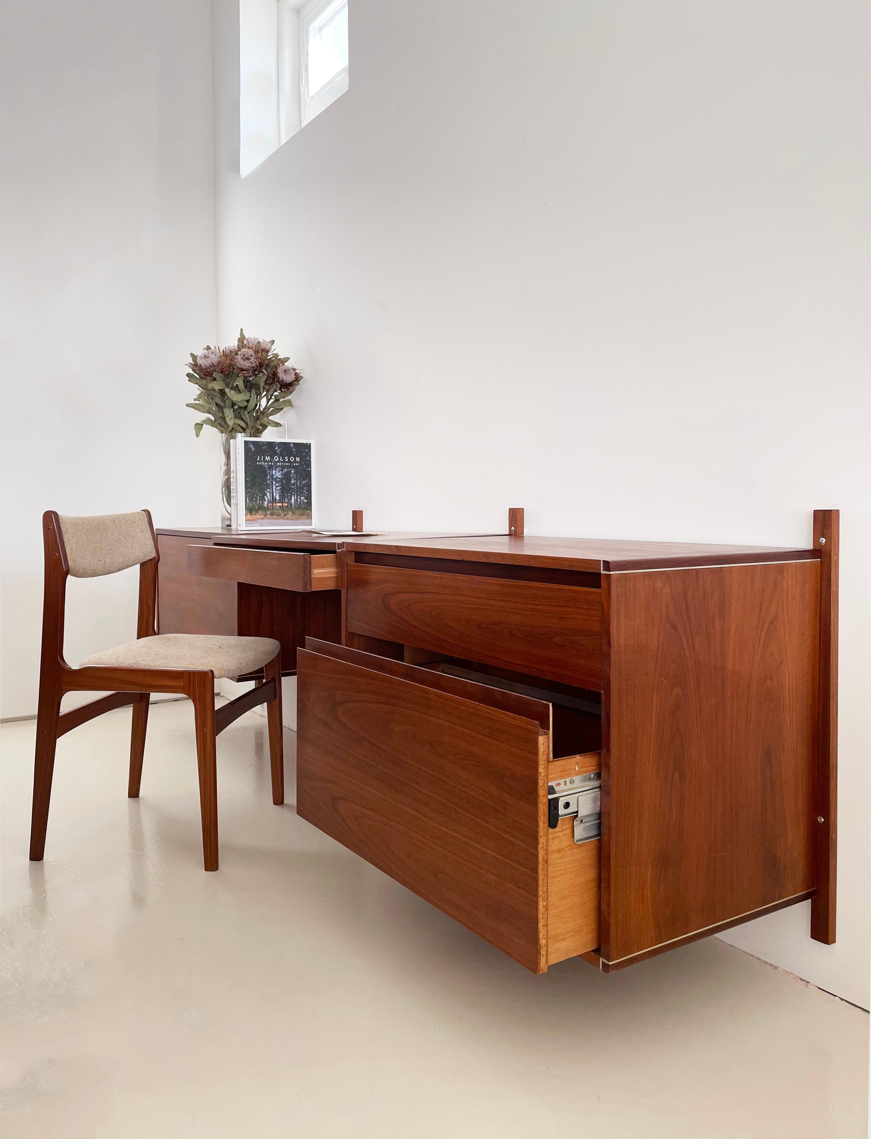 Late 20th Century Vintage Walnut Wall Unit & Executive Desk by Gerald McCabe for Barzilay