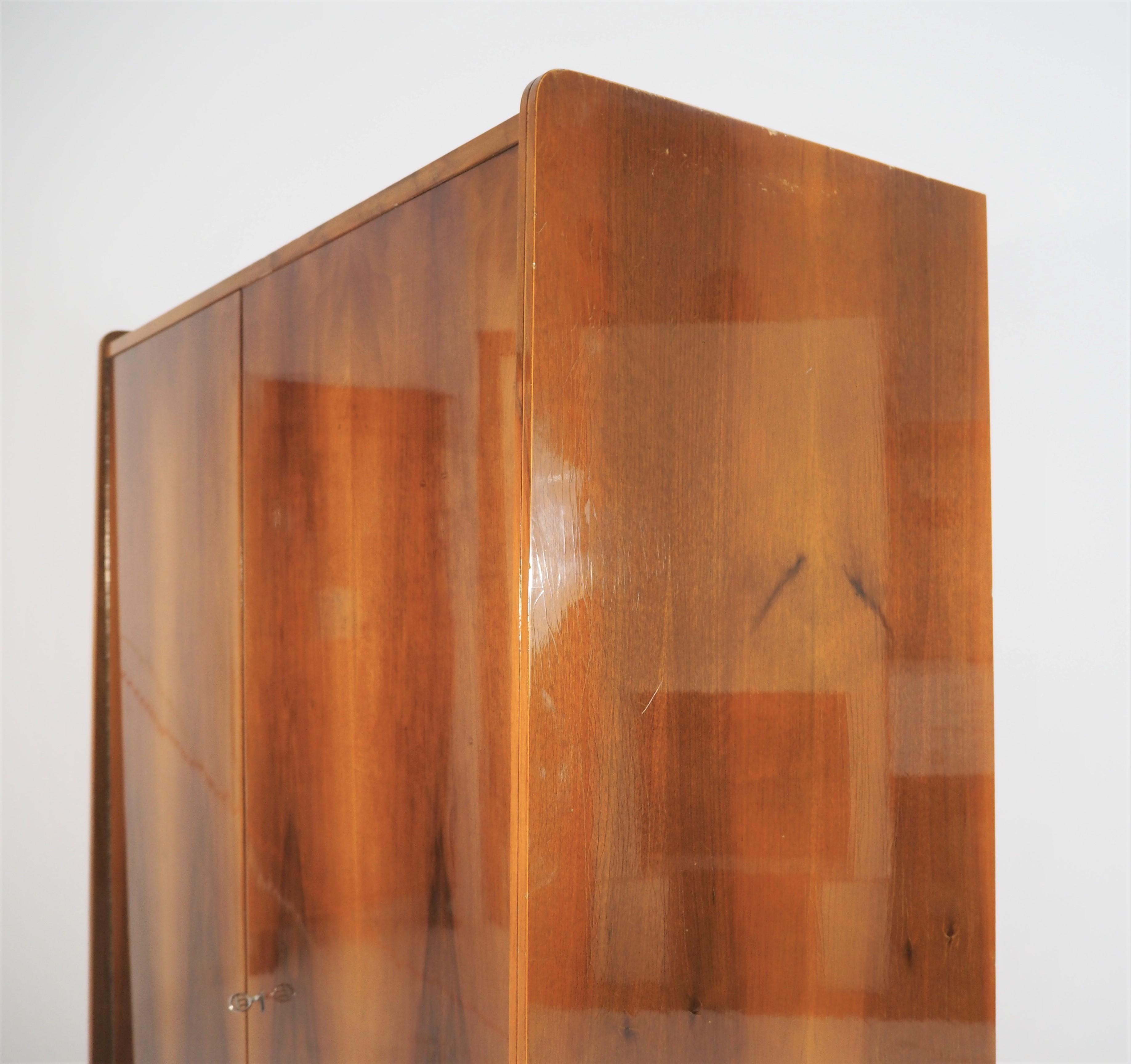 Nutwood Vintage Walnut Wardrobe from Tatra, circa 1960s