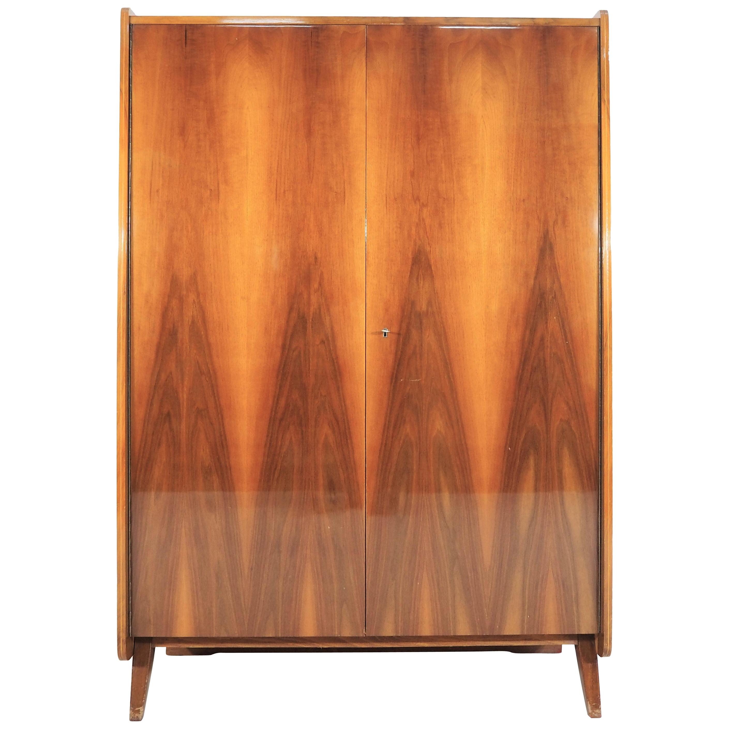 Vintage Walnut Wardrobe from Tatra, circa 1960s