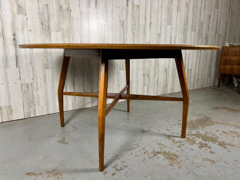 Mid-Century Modern Vintage Walnut with Roma tiles Dining / Game Table