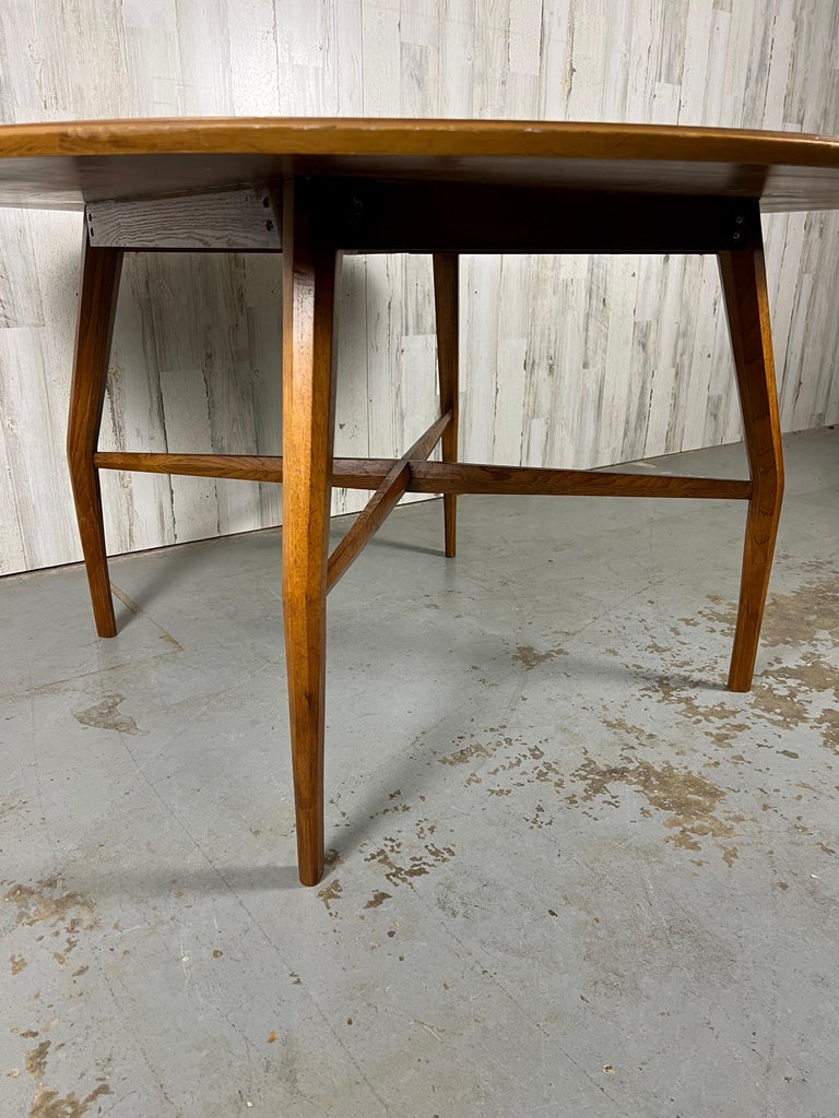 Vintage Walnut with Roma tiles Dining / Game Table In Good Condition In Denton, TX