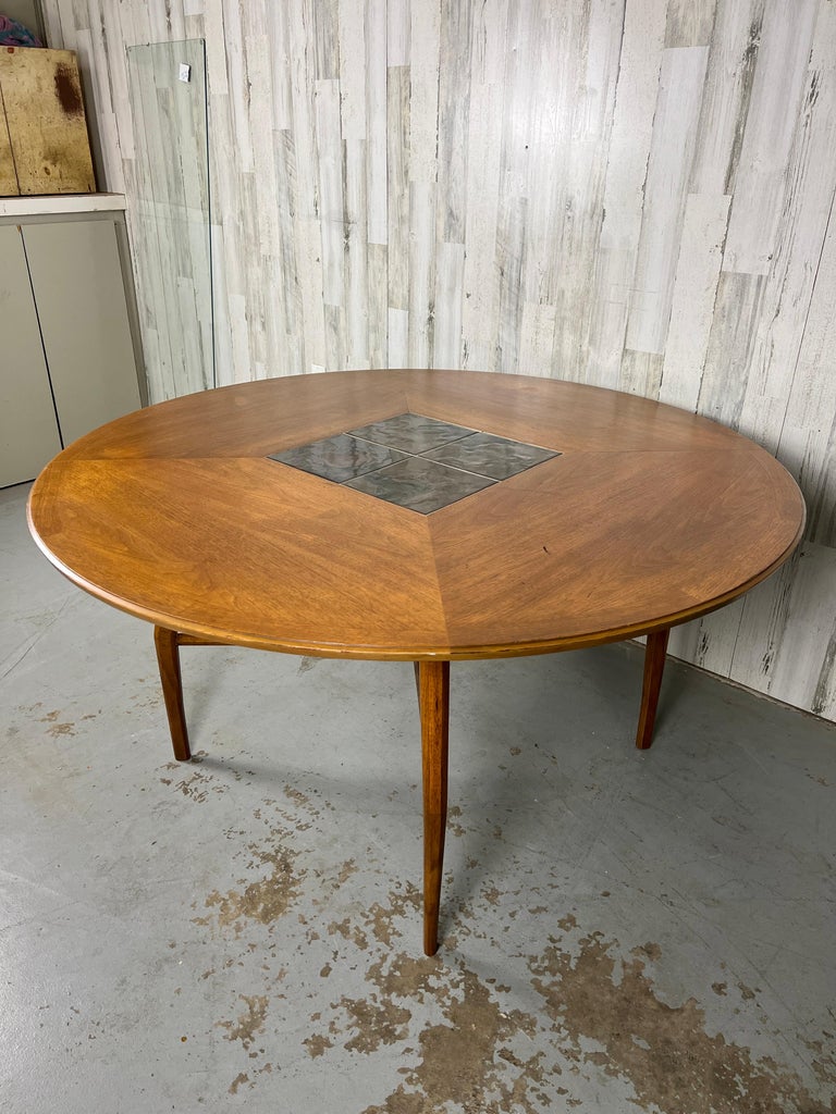 20th Century Vintage Walnut with Roma tiles Dining / Game Table