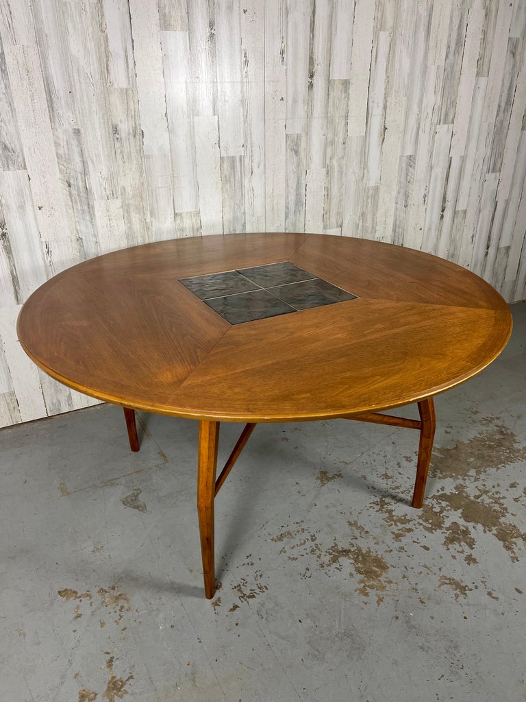 Ceramic Vintage Walnut with Roma tiles Dining / Game Table