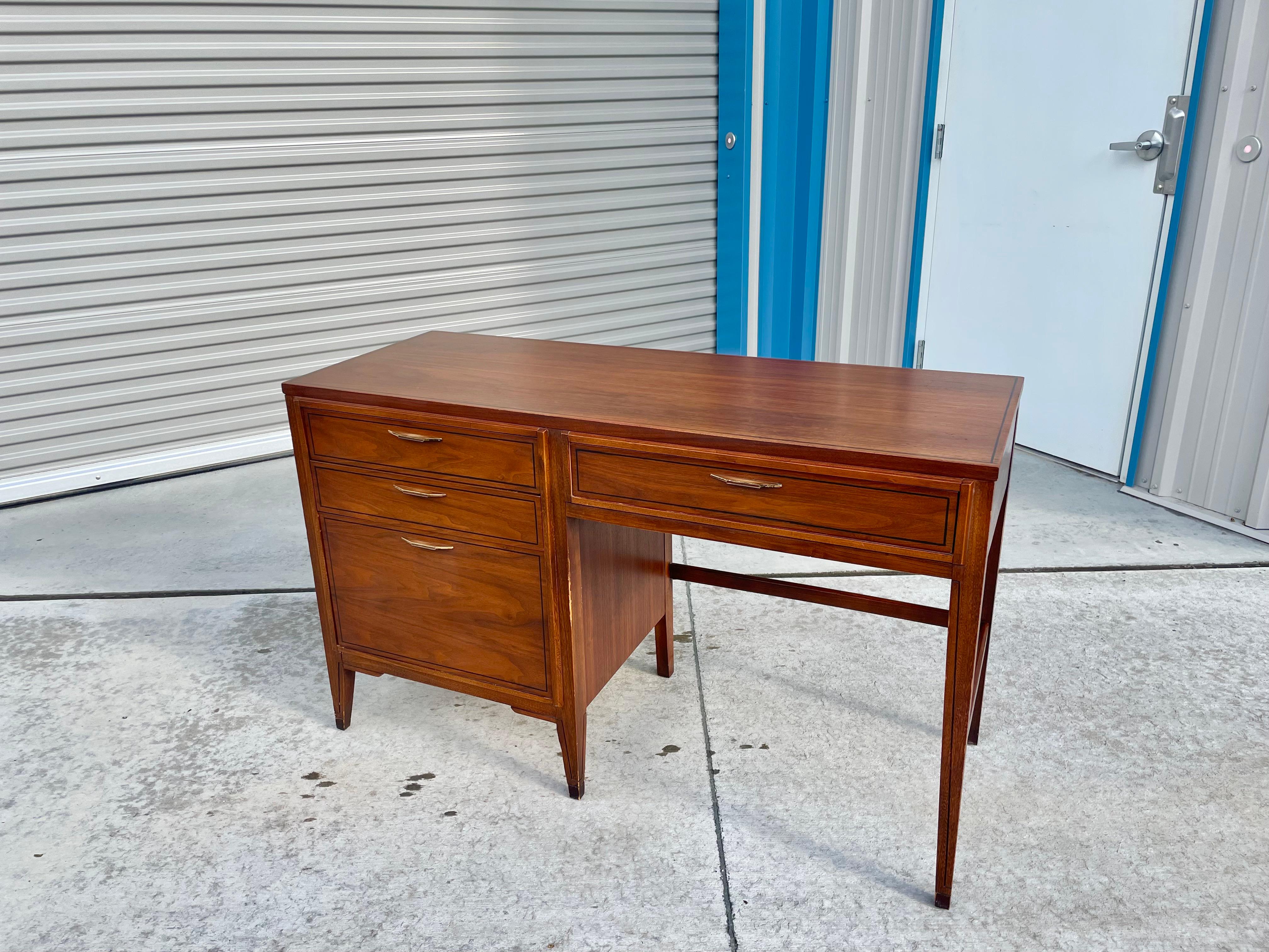 Vintage Walnut Writing Desk by Kent Coffey Temp For Sale 1