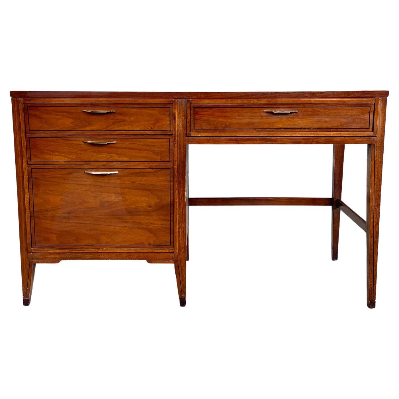 Vintage Walnut Writing Desk by Kent Coffey Temp For Sale at 1stDibs