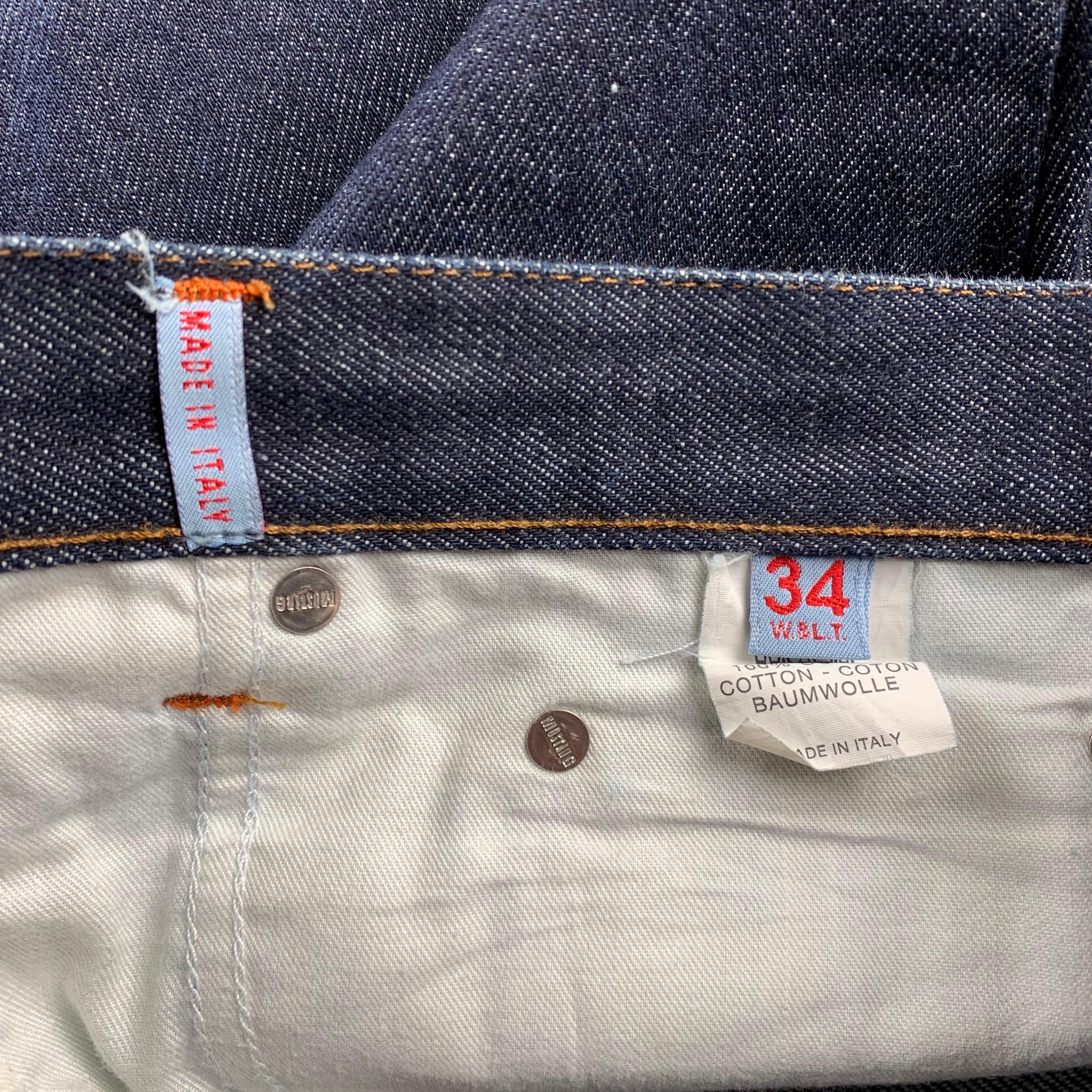 Vintage WALTER VAN BEIRENDONCK x W.&L.T. Size 34 Indigo Denim Jeans  In Good Condition In San Francisco, CA