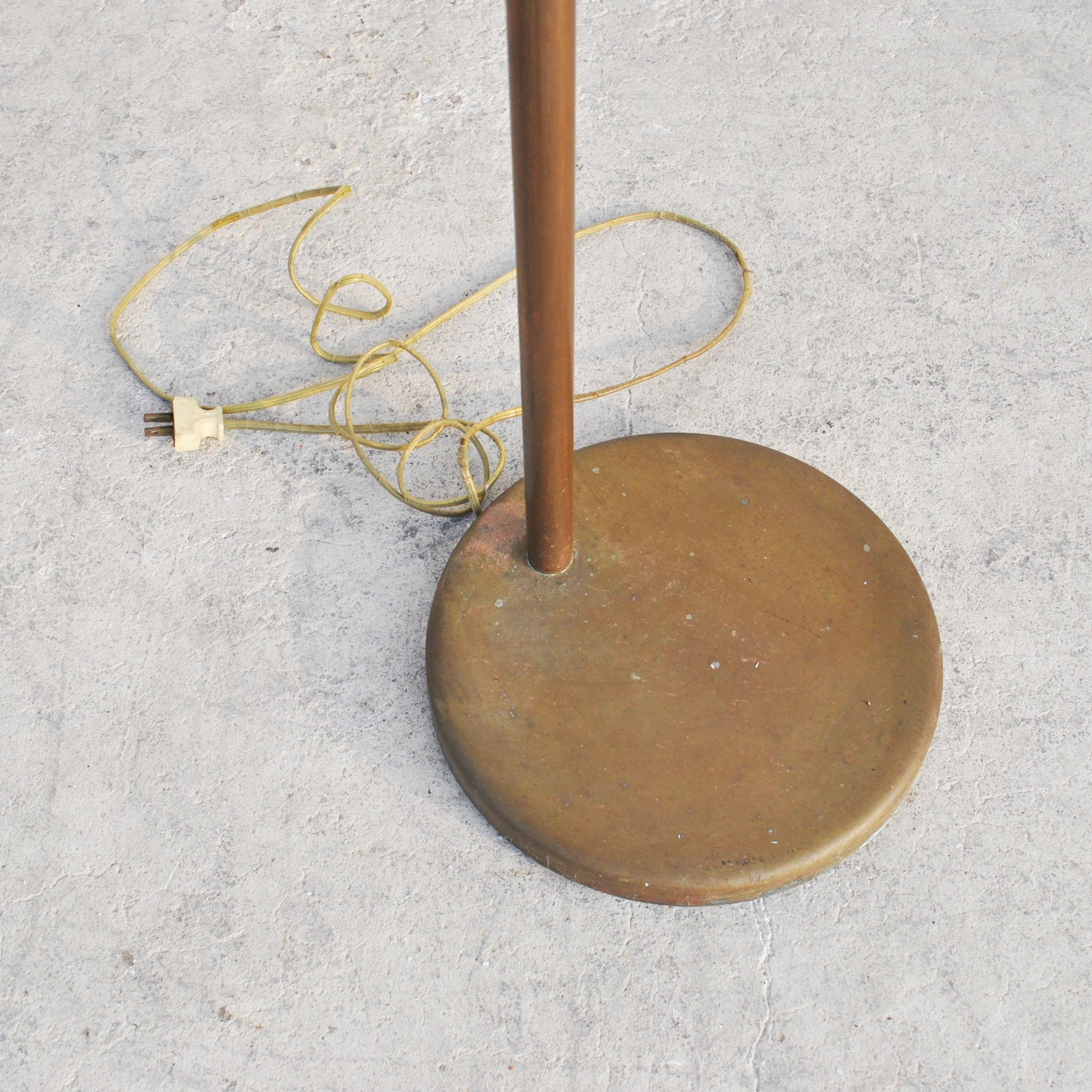 American Vintage Walter Von Nessen Studio Bronze Swing-Arm Floor Lamp, 1950 For Sale