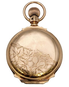 Vintage Waltham 14 Karat Rose Gold Pocket Watch with Hunter Case, Circa 1888