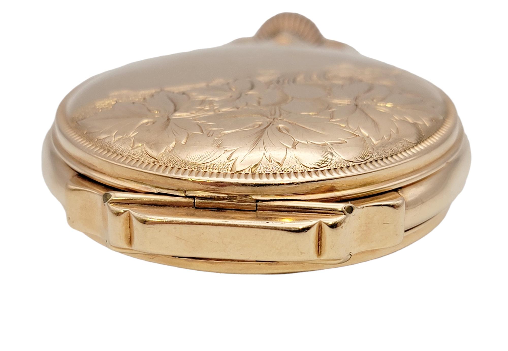 waltham rose gold pocket watch