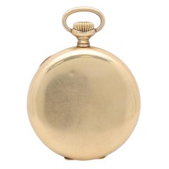 Vintage Waltham Antique 45mm 18k Gold White Dial Hand Wound Pocket Watch 976053