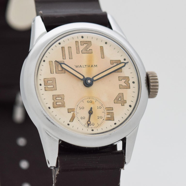 Vintage Waltham Military WWIIEra Base Metal Watch, 1942 at 1stDibs