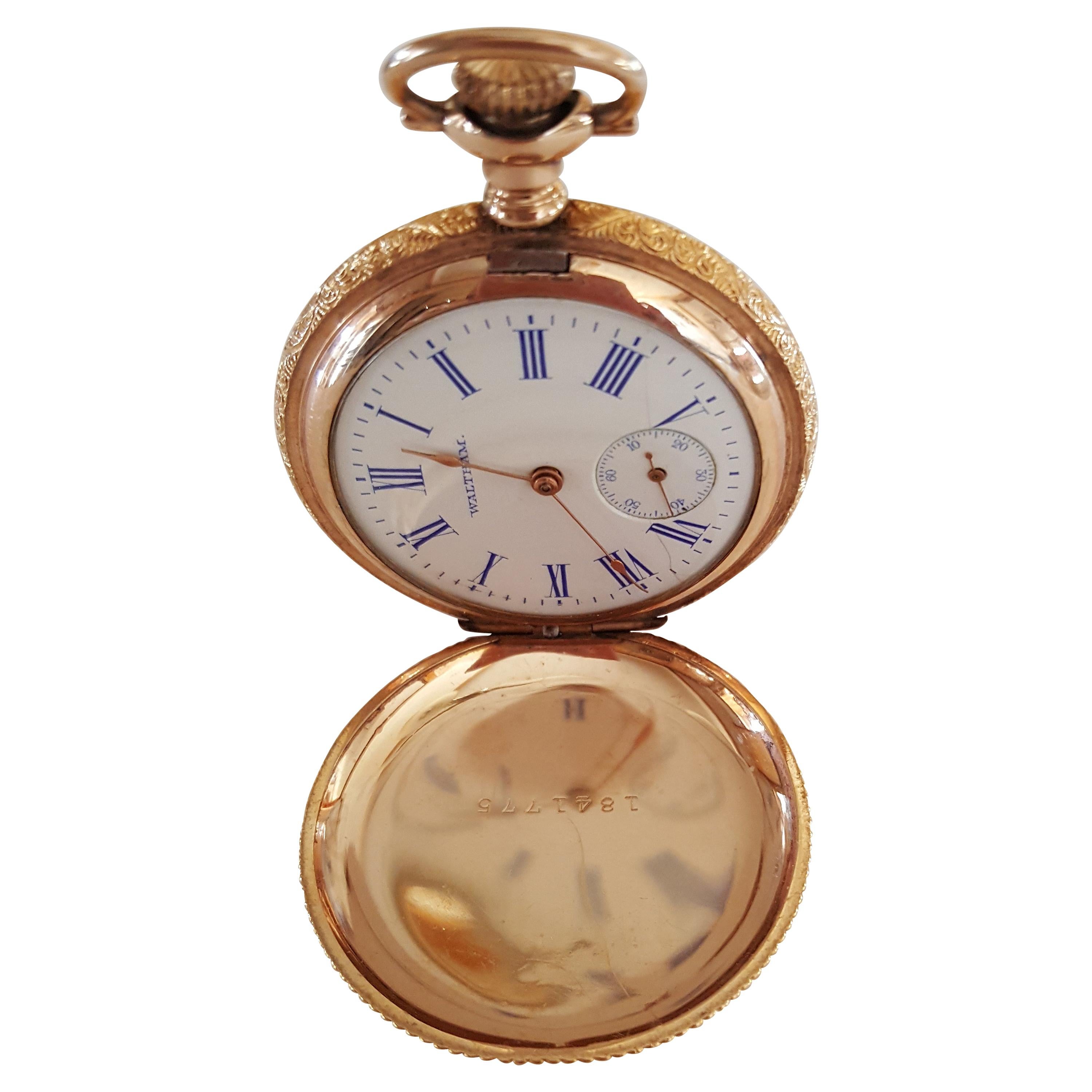 Vintage Waltham Pocket Watch, Gold Filled, Working, Pristine, 1907, 15 Jewel