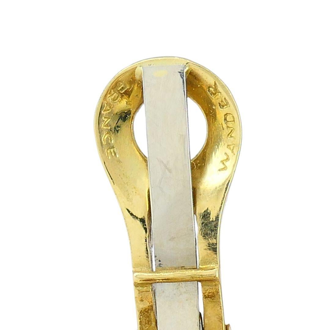 Vintage Wander 18k zweifarbiges Gold Diamant Perlen Clip Ohrringe im Angebot 5
