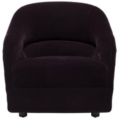 Vintage Ward Bennett Barrel Lounge Chair in Eggplant Mohair