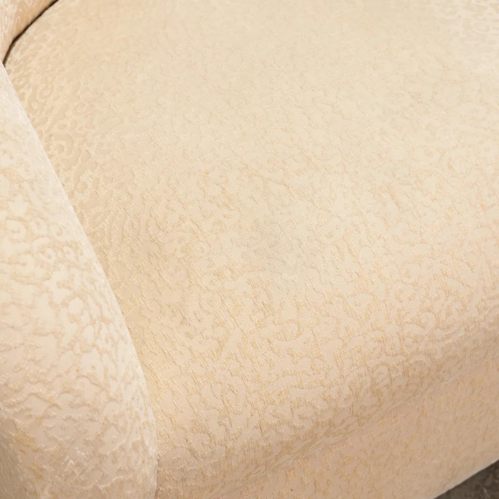 Unknown Vintage Ward Bennett Style Swiveling Club Chair in Textured Cream Upholstery For Sale