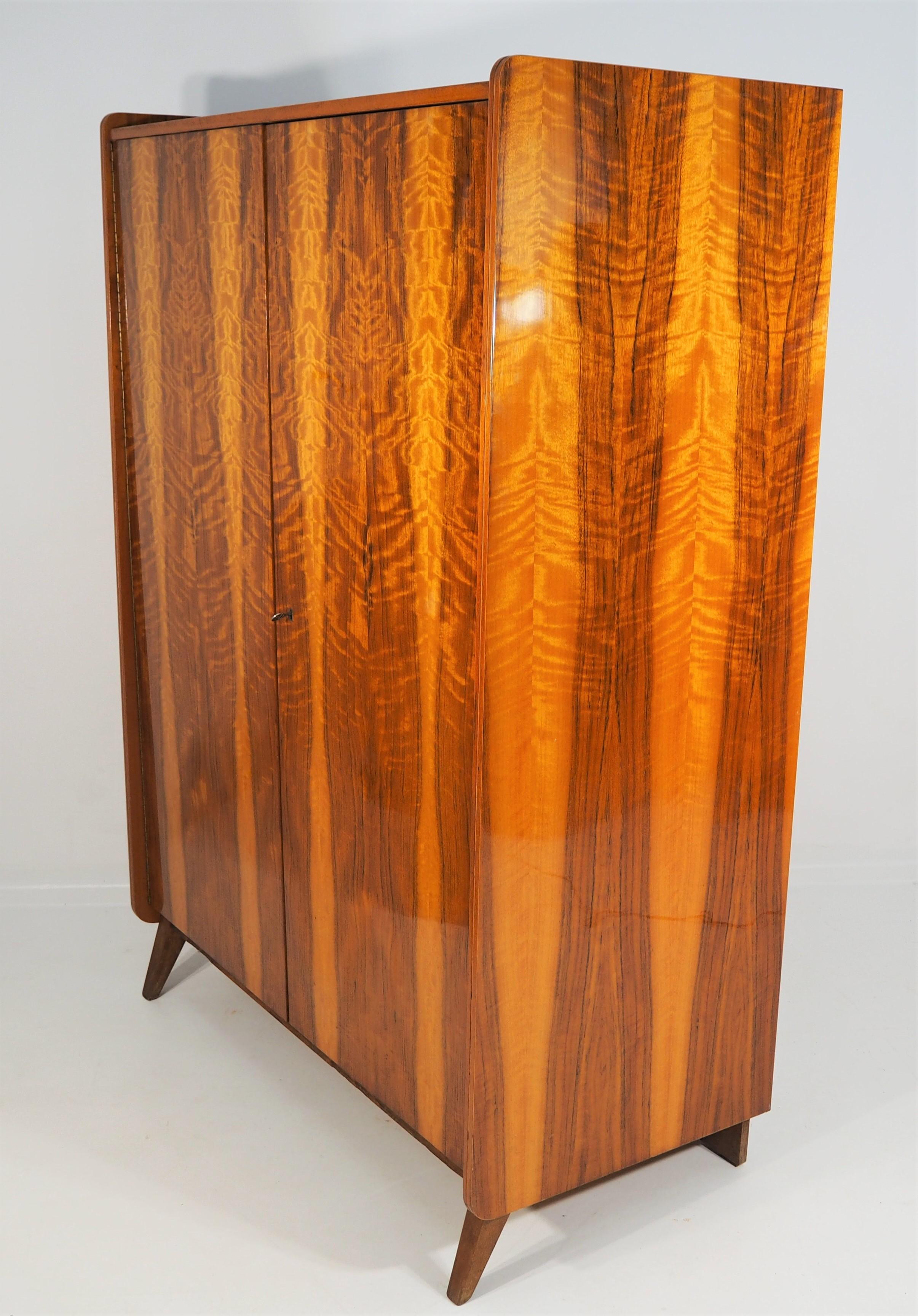 Walnut Vintage Wardrobe Tatra, circa 1970s