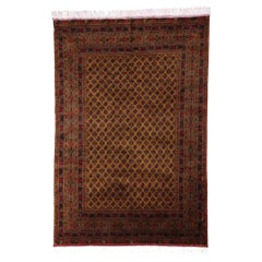Vintage-Teppich aus afghanischer Turkoman-Wolle in warmem Erdtönen, 06'05 x 09'06
