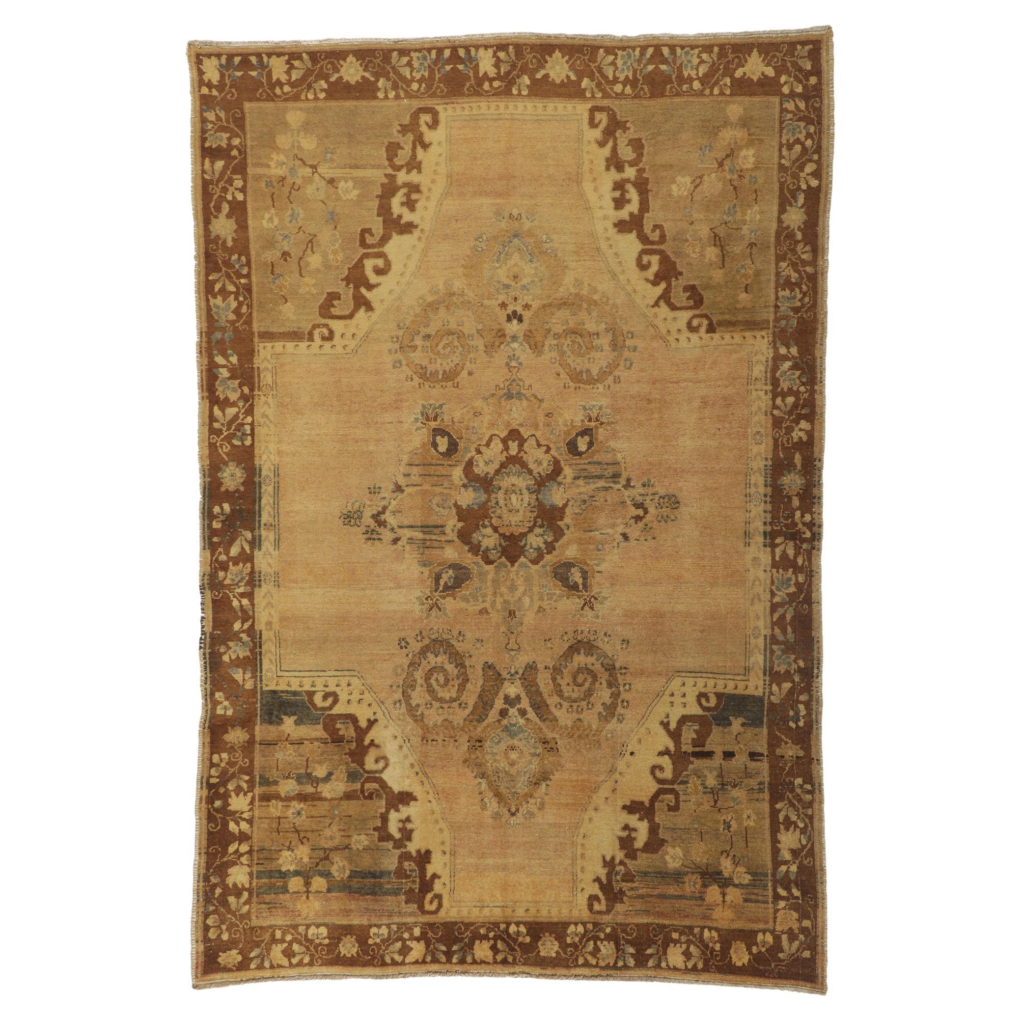 Tapis turc Kars chaud de style moderne du milieu du siècle dernier