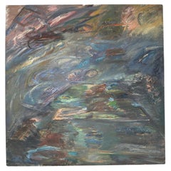 Pittura astratta su tela di Warren Fischer d'epoca
