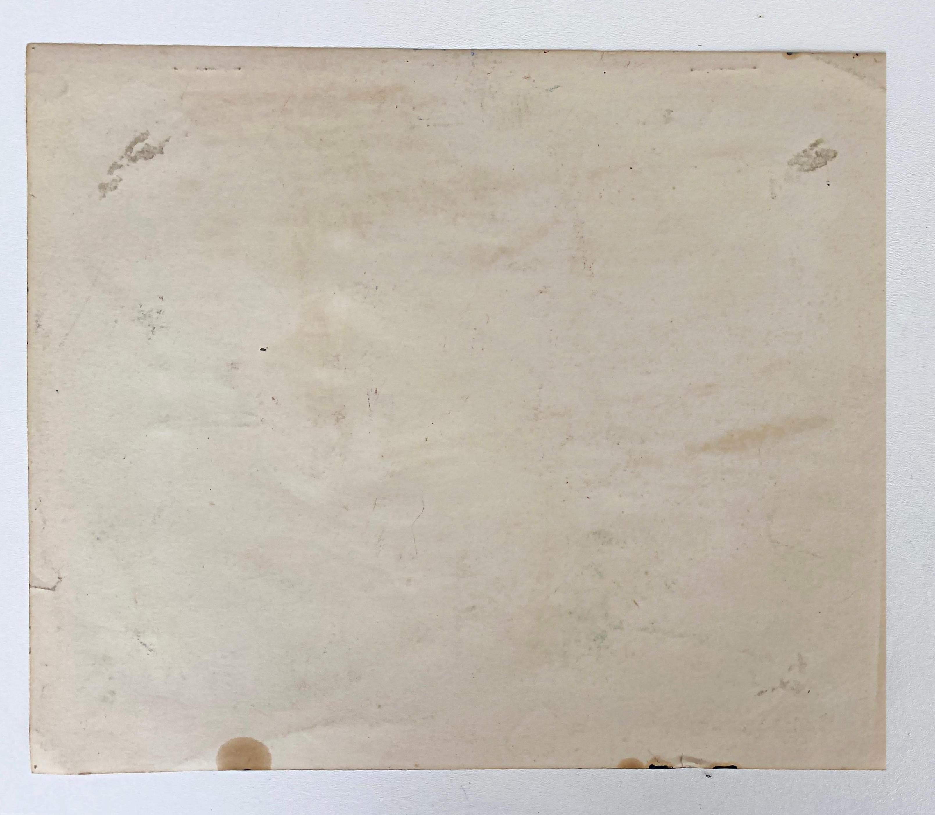 Warren Fischer - Dessin abstrait au pastel sur papier vintage Bon état - En vente à Miami, FL