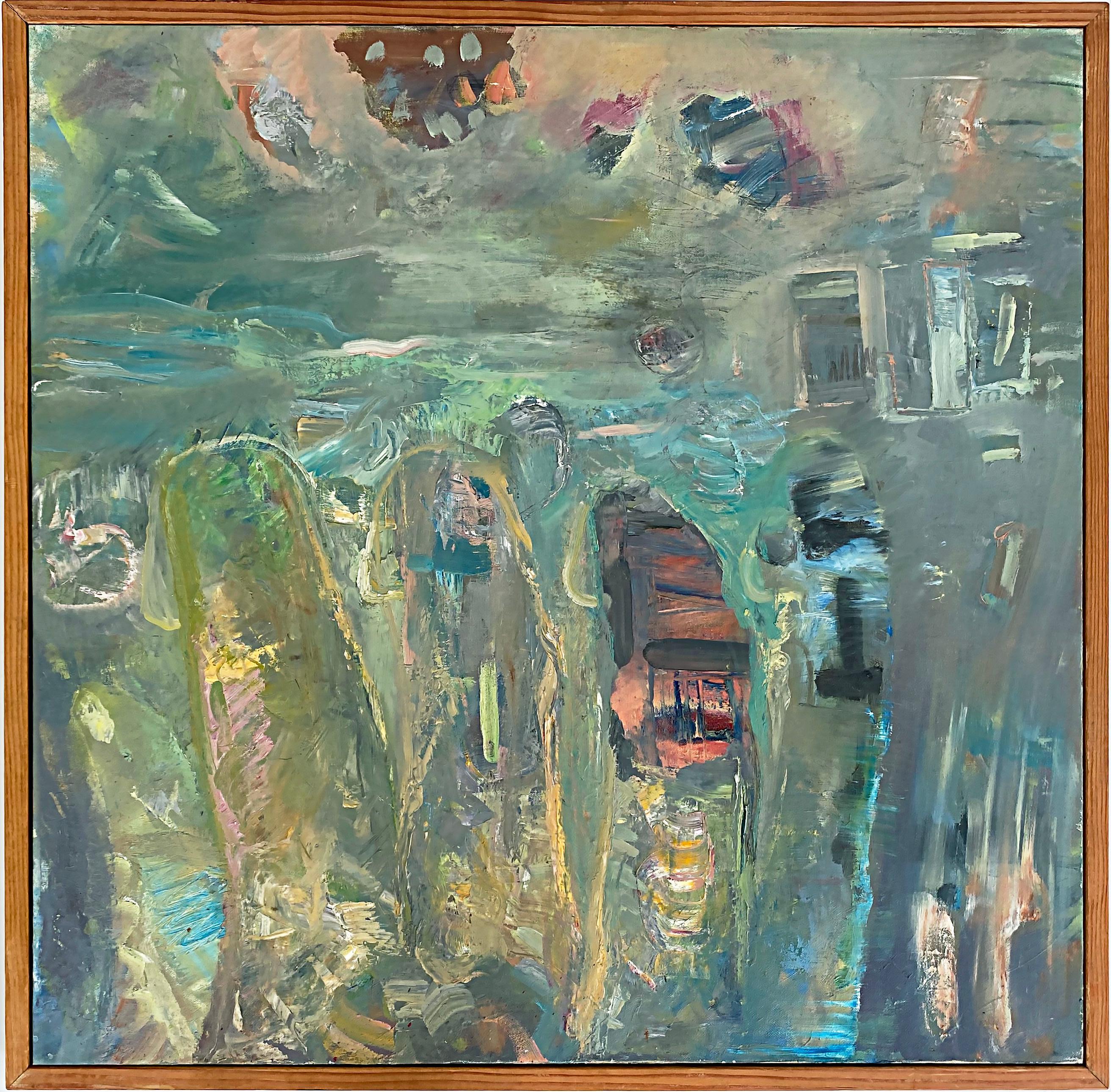 Peinture à l'huile abstraite vintage de Warren Fischer.

Est proposée à la vente une peinture à l'huile abstraite sur toile de l'artiste américain Warren Fischer (1943-2001). Le tableau fait partie de la succession de l'artiste. Fischer a utilisé