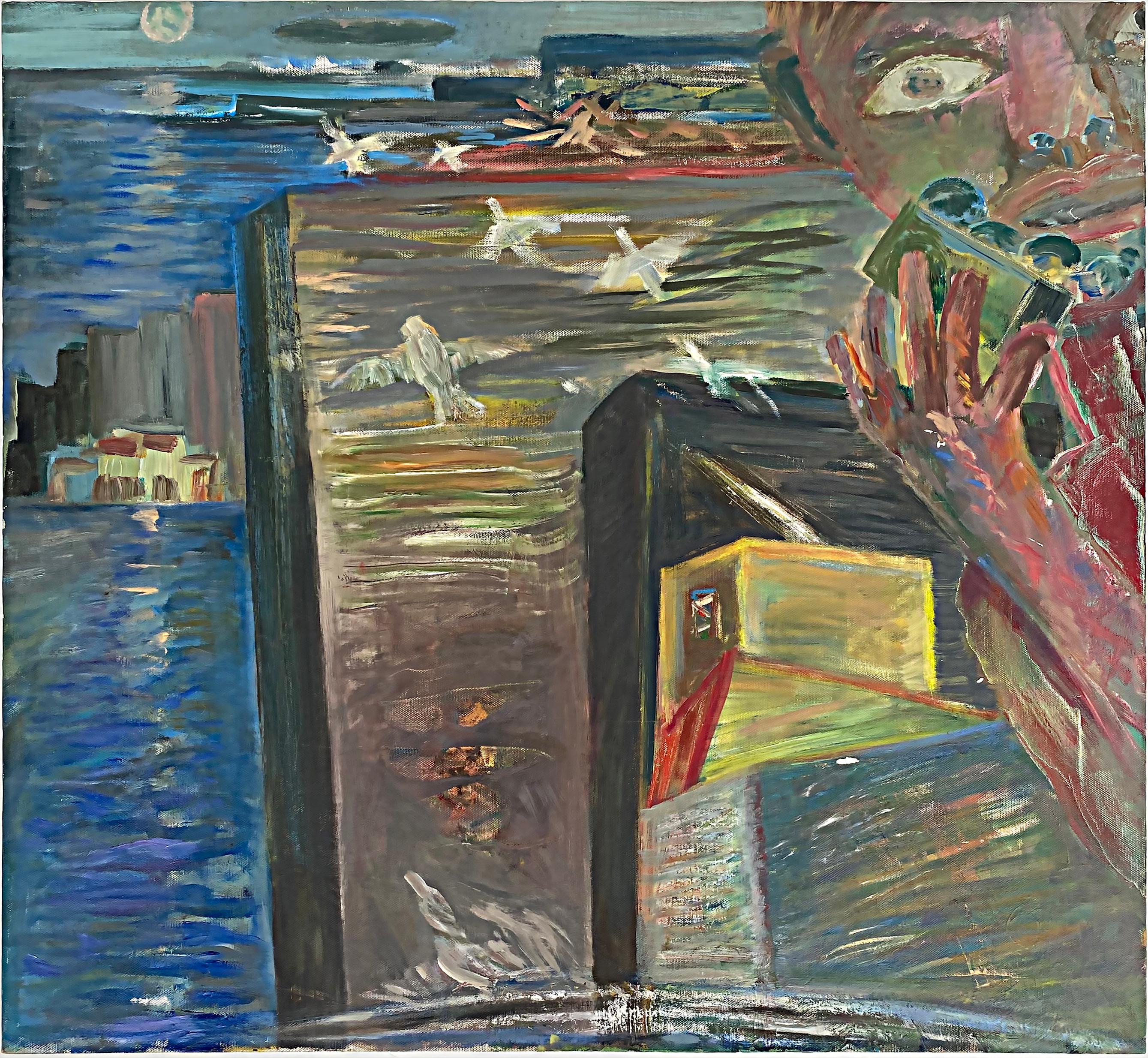 Dipinto Quadro astratto figurativo d'epoca di Warren Fischer in vendita