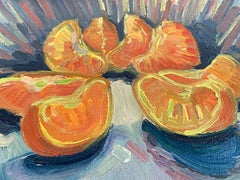 Vintage Warren Fischer Bodegón Abstracto Pintura al Óleo, Figurativo