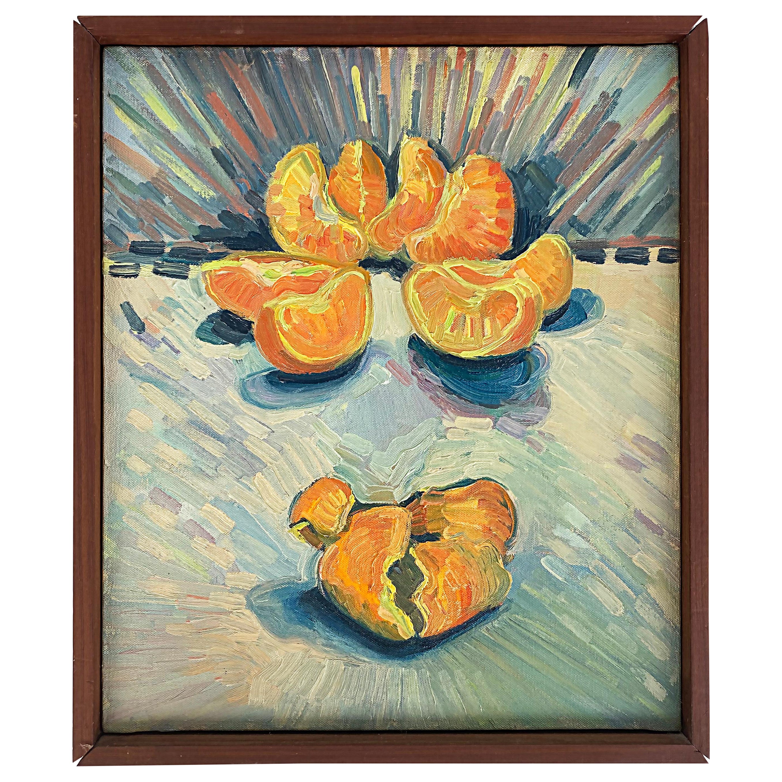 Vintage Warren Fischer Still Life Abstract Oil Painting, Figurative